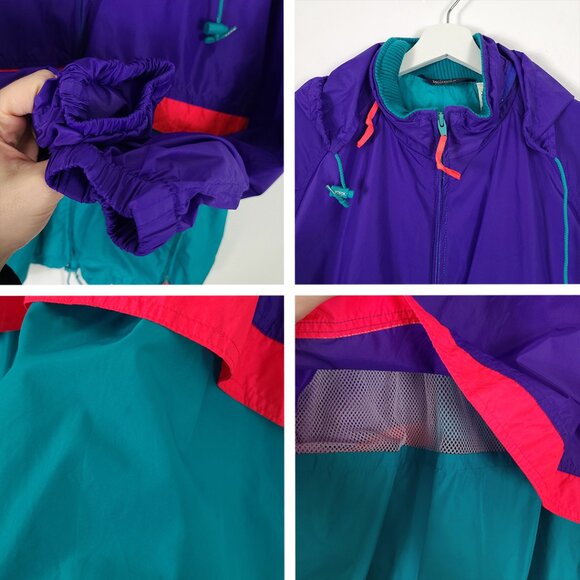 Vintage Woolrich Retro Colorblock Full Zip Windbreaker Jacket - Picture 6 of 8